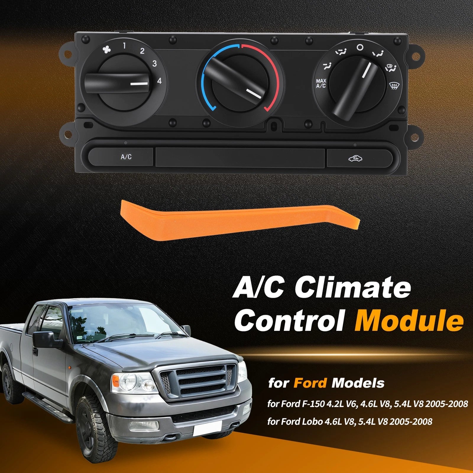 A/C Heater Climate Control Module Panel Replacement for Ford F-150 Lobo (2005–2008)