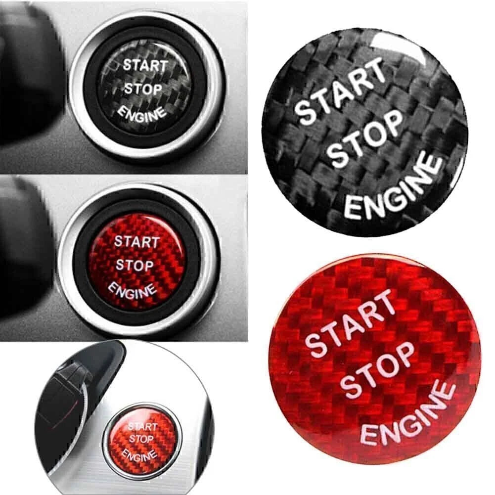 Carbon Fiber Trim Keyless Start Button Cover For BMW E-Chassis X5/6 E70/71 Red