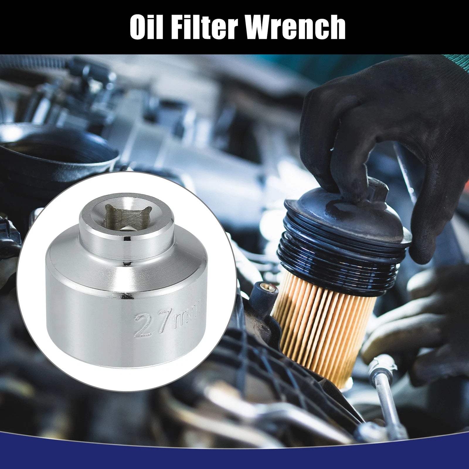 Low Profile Oil Filter Wrench 27mm Cap Socket for Mercedes-Benz (2000–2025)
