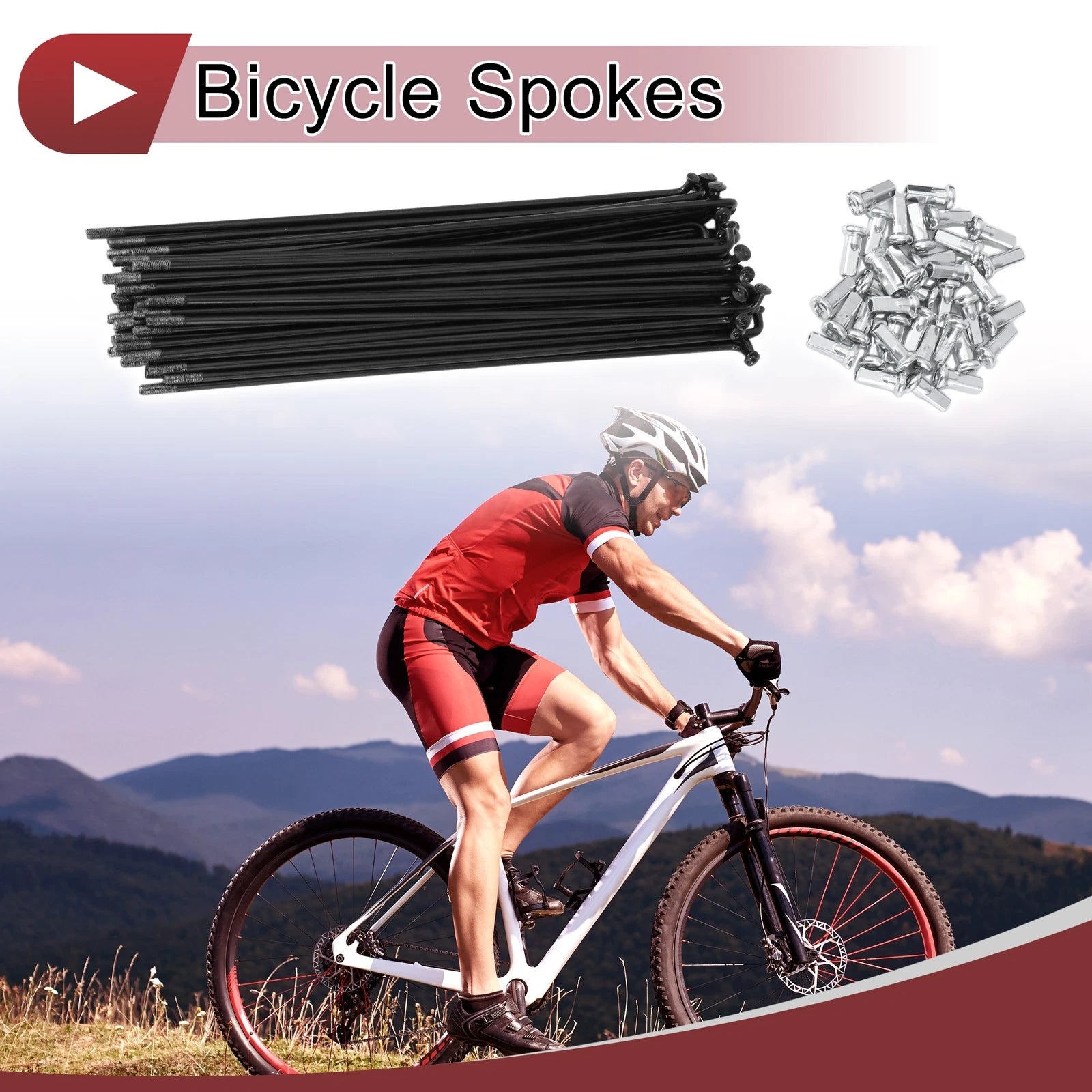 Bicycle Spokes Set 167mm Steel Black for 12G Wheel (All Makes)