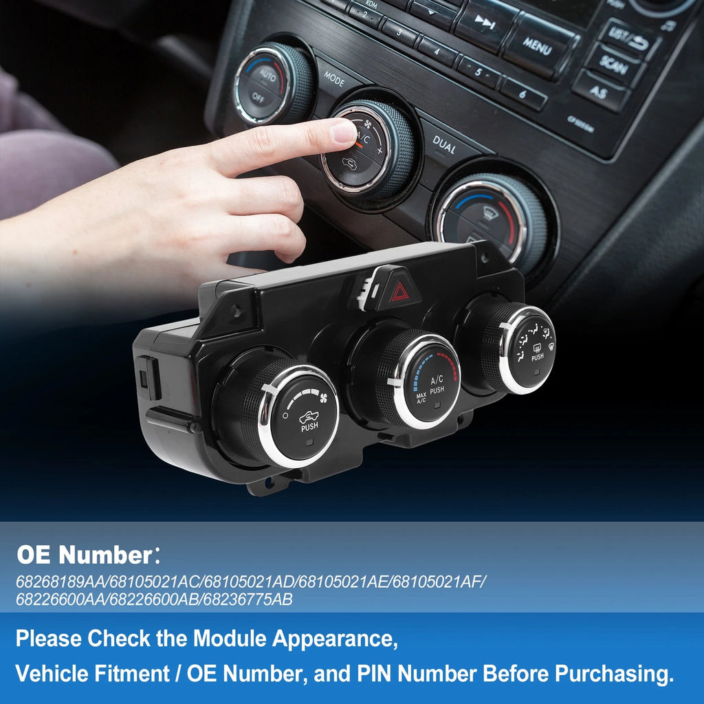 A/C Heater Climate Control Switch Module Panel for Dodge Ram (2013–2018)