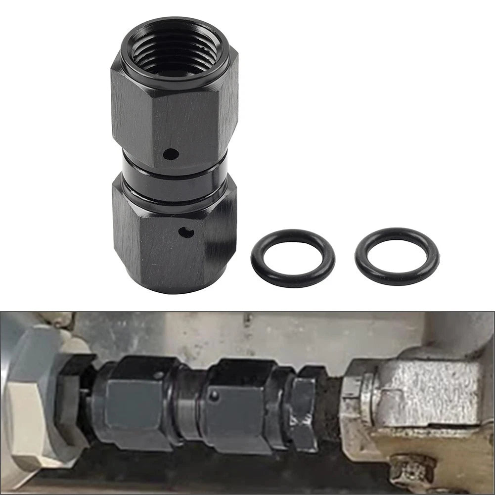 6AN Female to Female Straight Swivel Coupler Union Fitting Adapter - Black