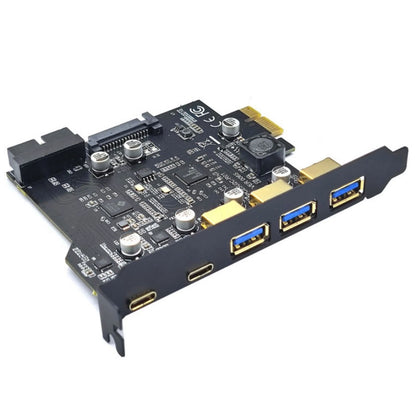 USB 3.2 Gen1 PCI-Express Expansion Card for PC (5 Port, 2 Type-C, 3 USB-A)