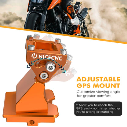 CNC Adjustable Navigation GPS Mount Bracket Holder for KTM 390 Adventure (2020–2024)