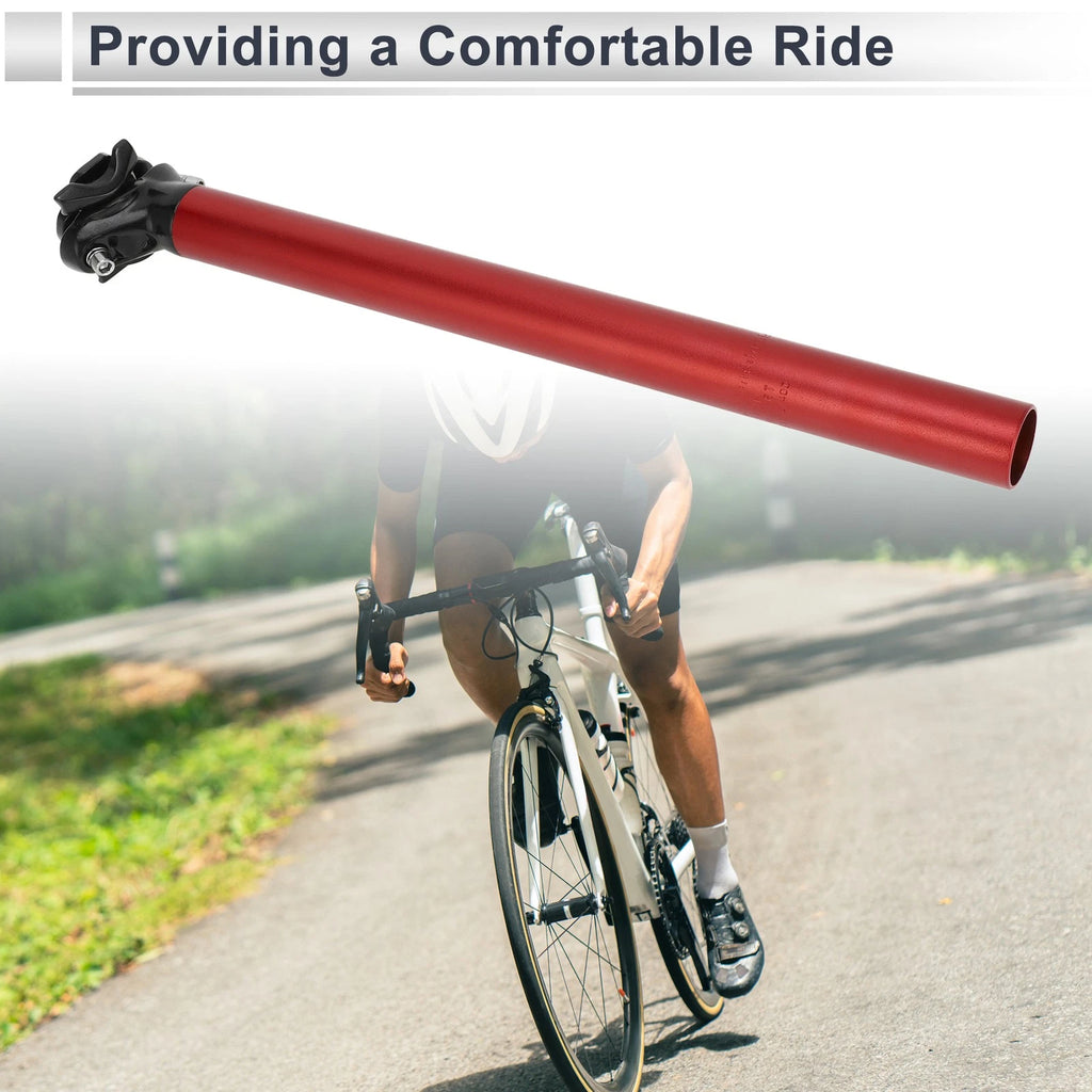 Seat Post for Bike 31.6x400mm Adjustable Angle Aluminum Alloy Red (Universal)