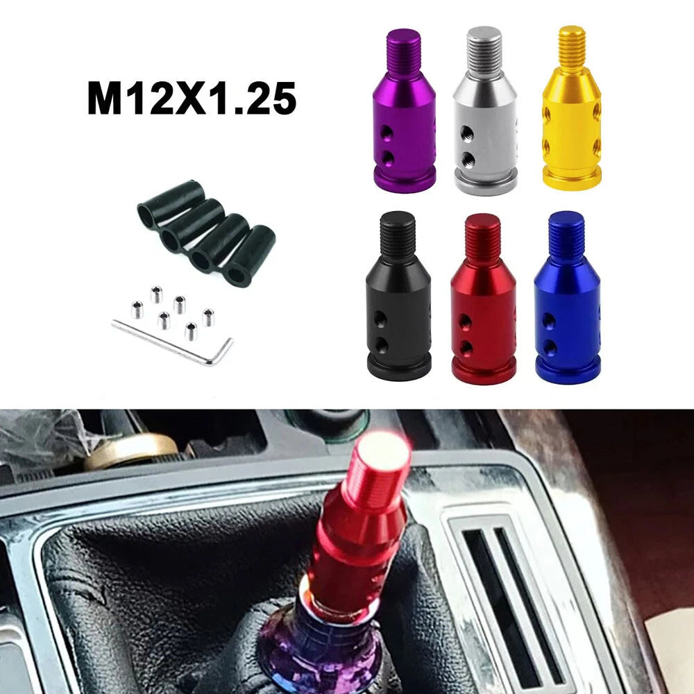 Aluminum Car Shift Knob Adapter M12x1.25 Fit For Non Threaded Shifters Universal
