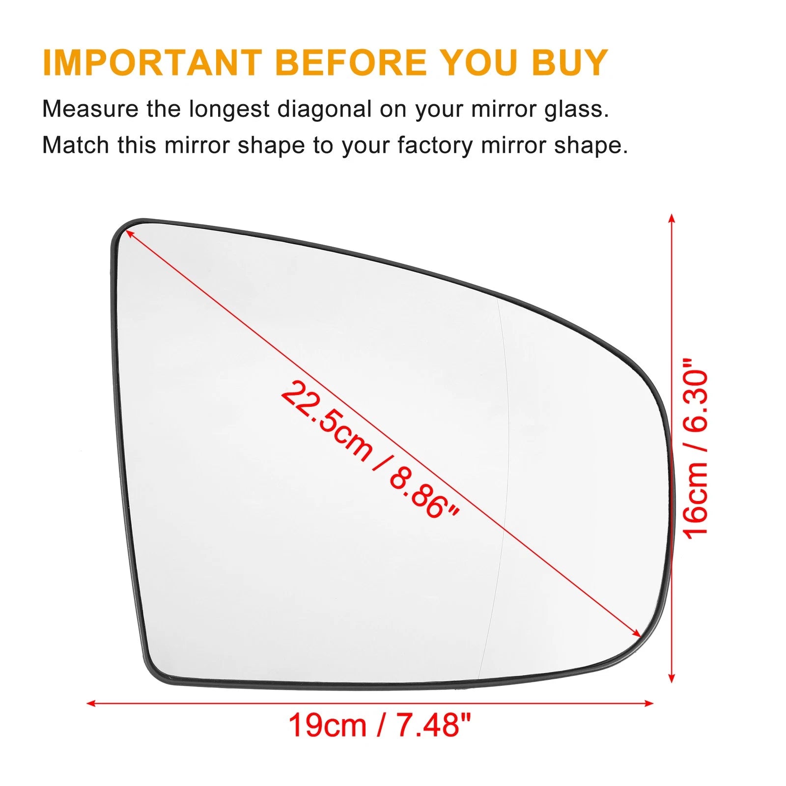 Heated Mirror Glass Replacement Right Side for BMW X5 X6 (2014–2020)