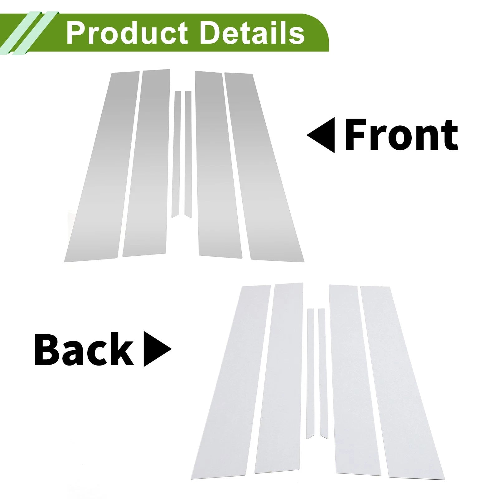 Pillar Window Trim 6 Pc Replacement for Chevy Equinox (2010–2017) Silver
