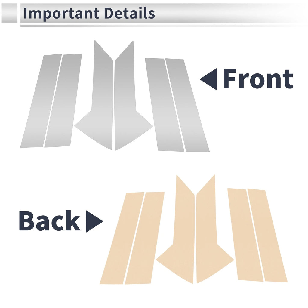 6 Pcs Door Pillar Window Trim Replacement for Mazda CX-30 (2020–2024) Silver Tone