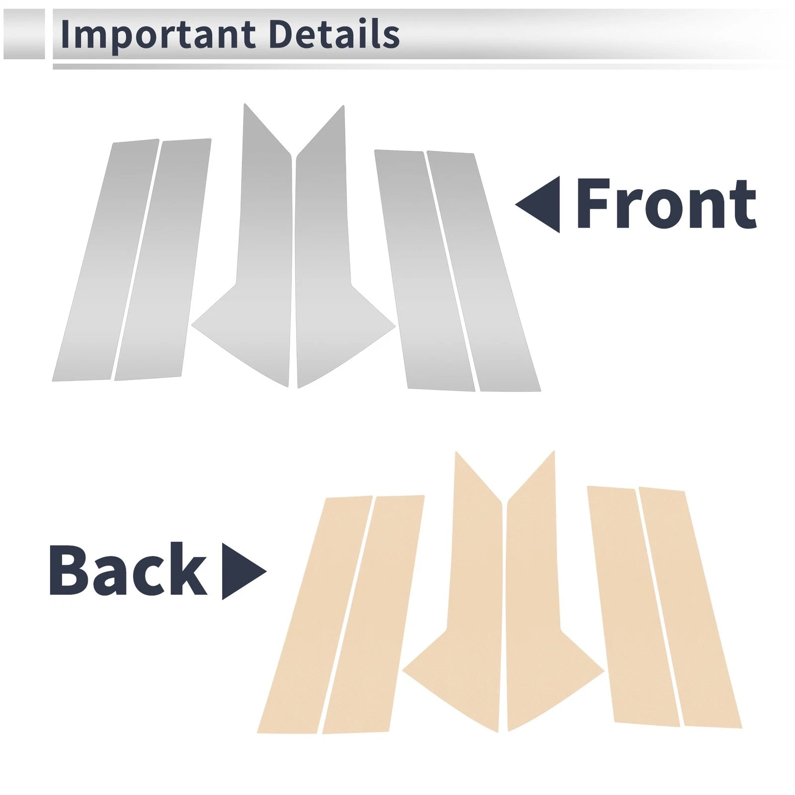 6 Pcs Door Pillar Window Trim Replacement for Mazda CX-30 (2020–2024) Silver Tone