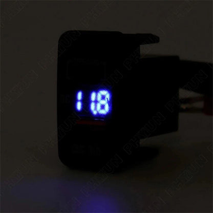 Type C USB Charger Adapter Socket Voltmeter for Toyota Hilux Hiace Prado (2000–2023)