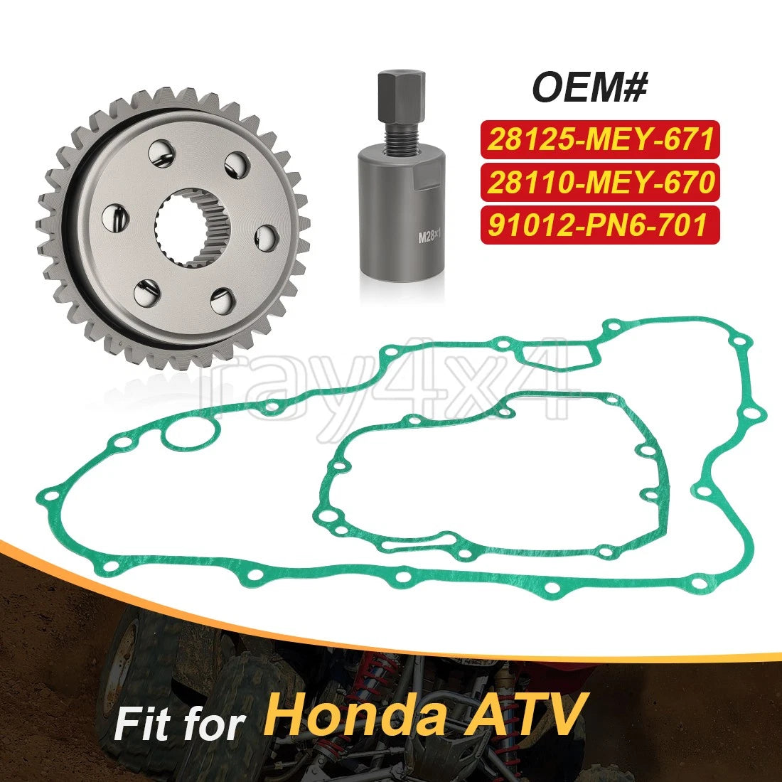 Starter Clutch One Way Gear Gasket Flywheel Puller Kit for Honda TRX450ER (2006–2014)