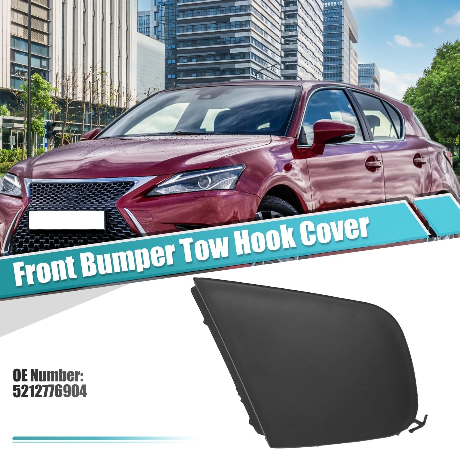 Front Left Bumper Tow Hook Cover Replacement for Lexus CT200h (2014–2017)