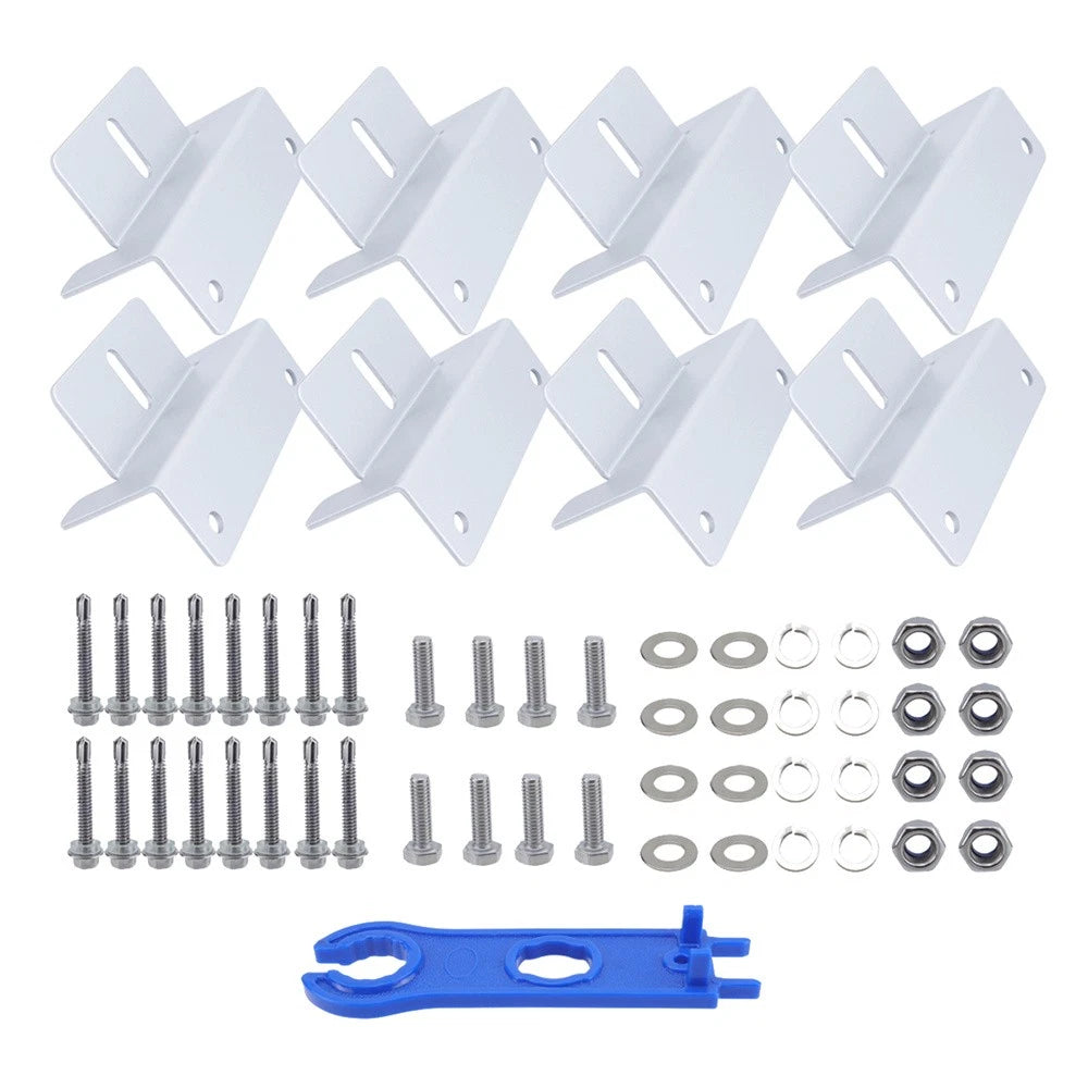 8×Solar Panel Bracket Mounting w/ Stainless Fixings For Solar Panel RV Boat Roof