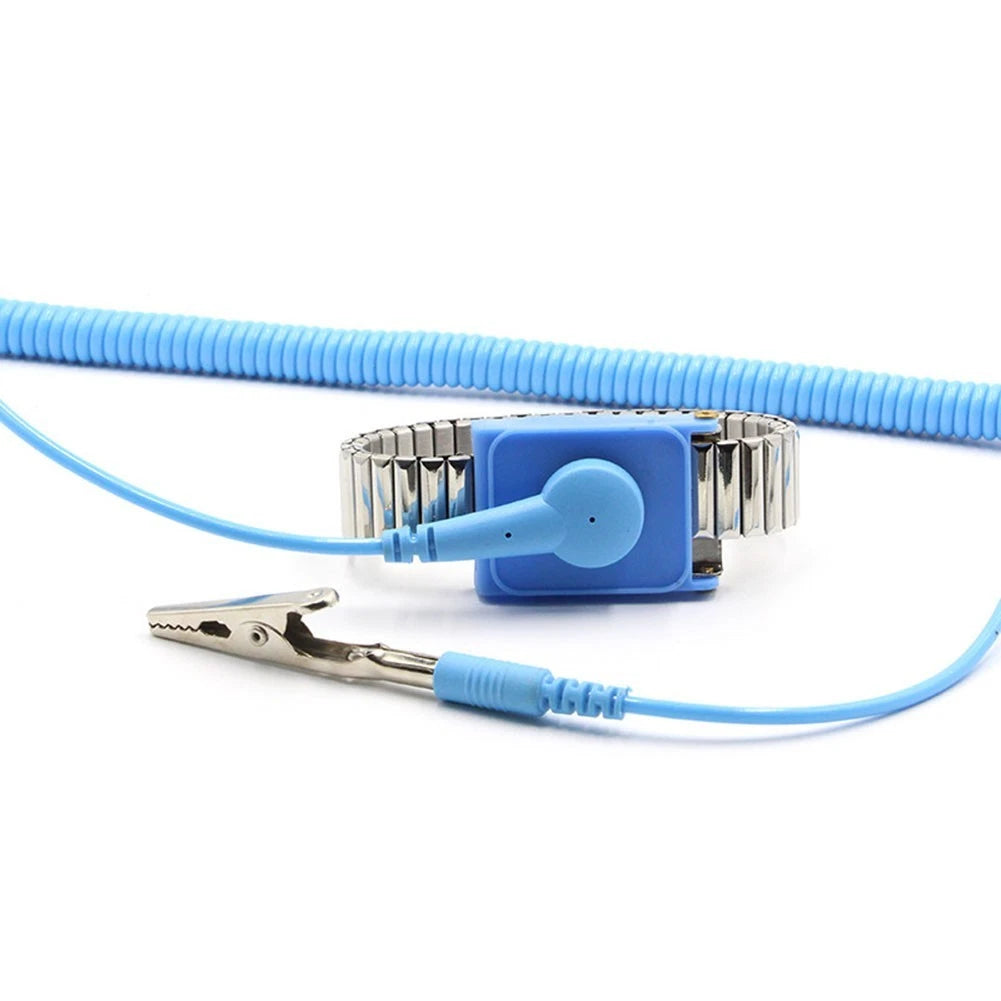 ESD Safe Metal Corded Wrist Strap with 2.5 Meter Cable & Crocodile Clip