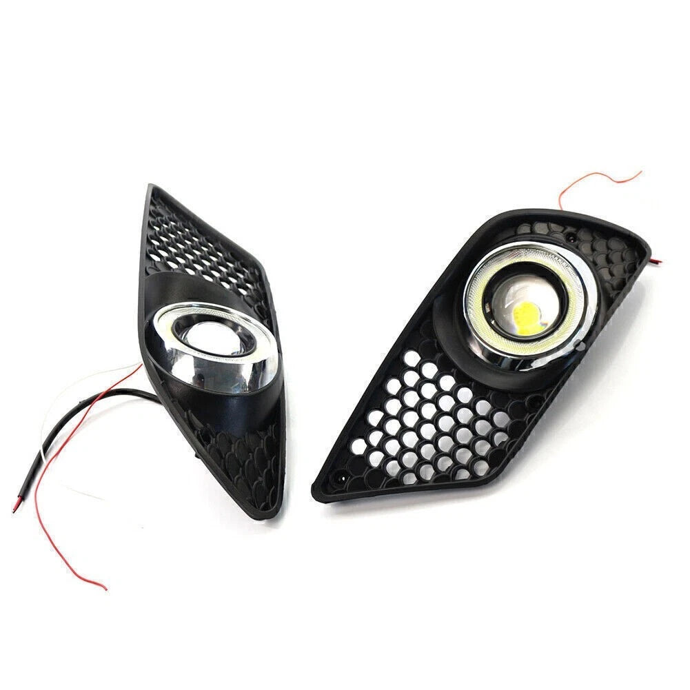 Pair Front Bumper Fog Light Grill with Lamp for Mercedes C-Class W204