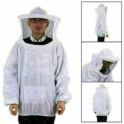 Beekeeping Beekeeper Jacket With Net Protective Veil Smock Coat Suit White z