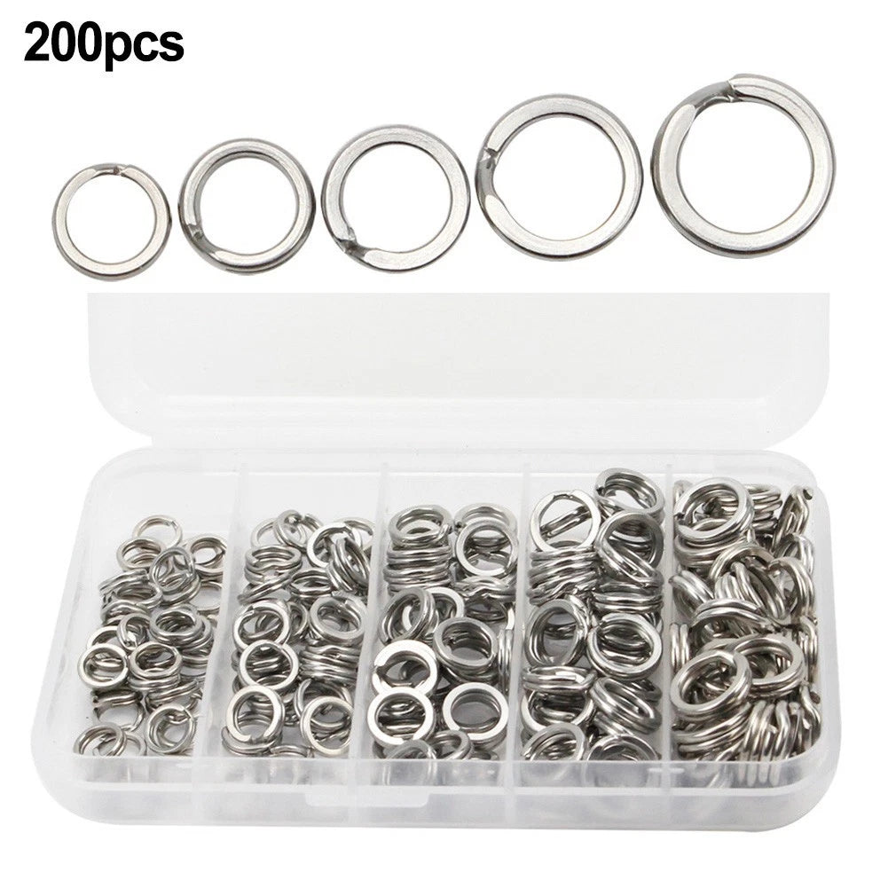 Set of 4 Split Ring Hook Snaps Terminal Tackle 304 Stainless Steel