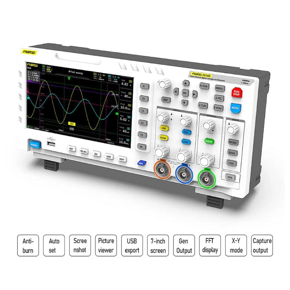 Oscilloscope FNIRSI 1014D 7" TFT LCD Dual Channel 1GSa/s