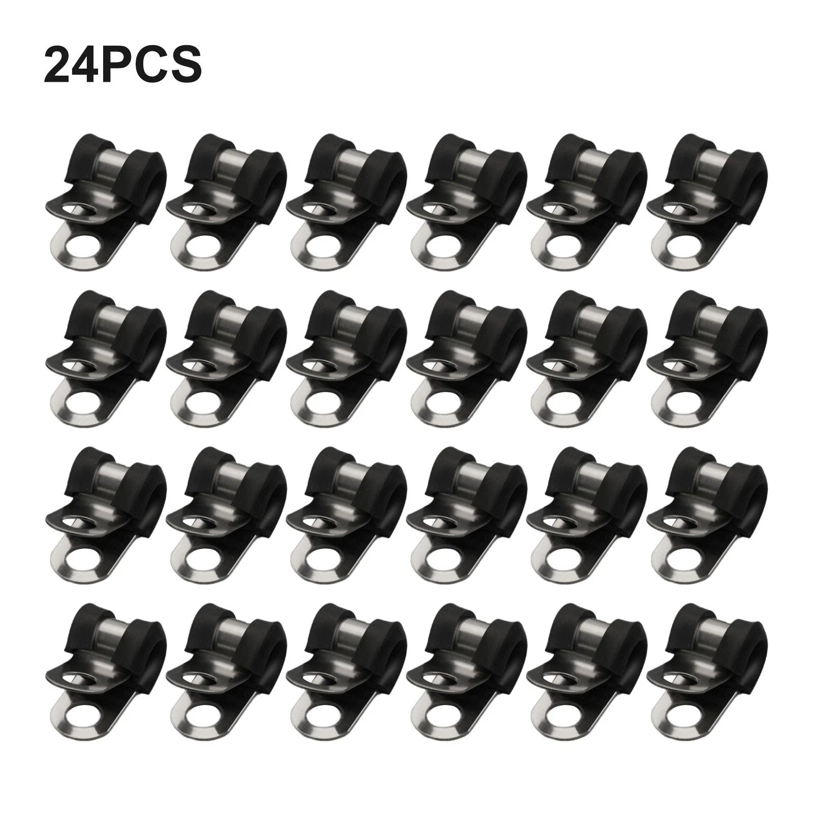 24Pcs Rubber Lined Brake Pipe Tube Clips for