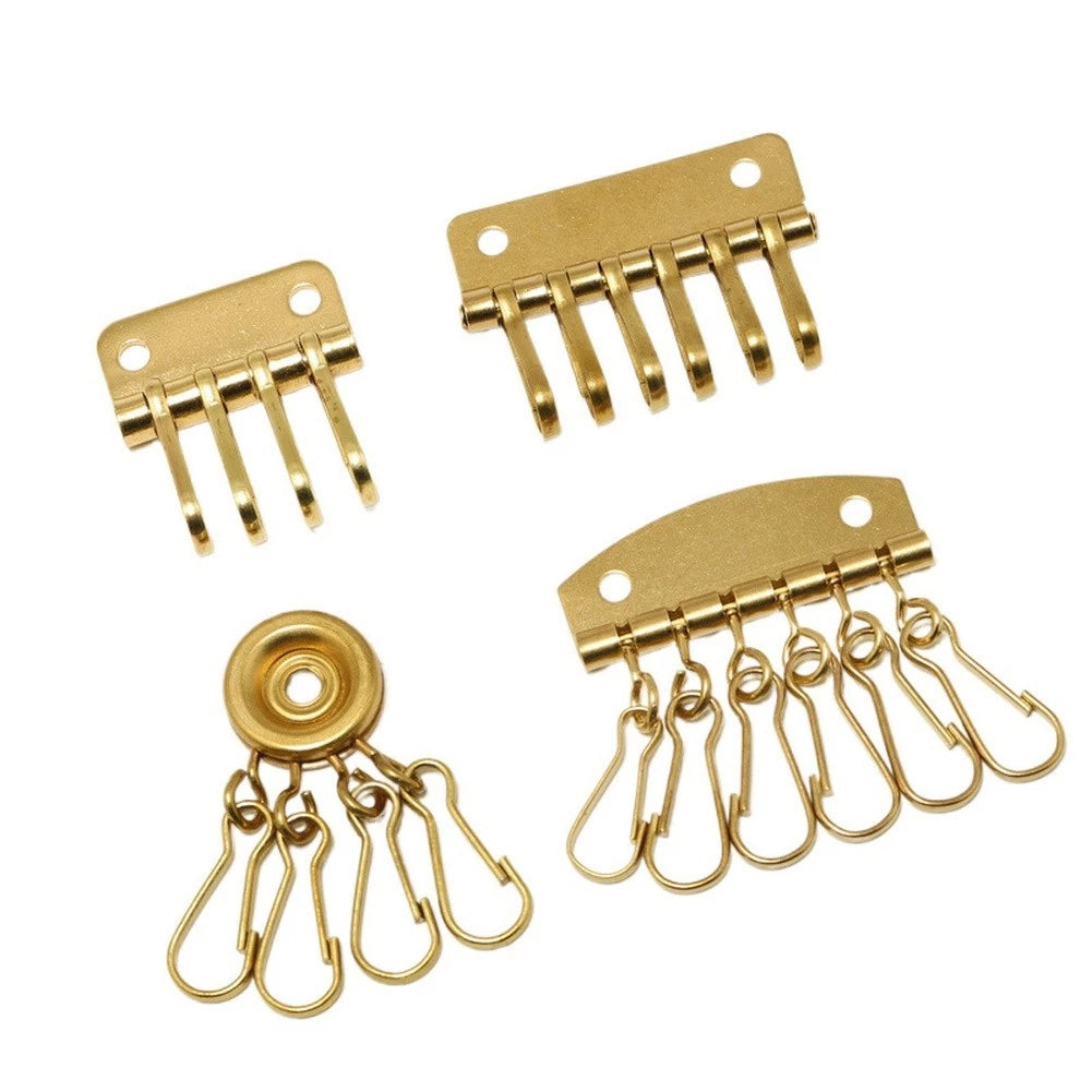 Multi Slot Key Holder for Leather Bag Personalization (Brass, Rivets)