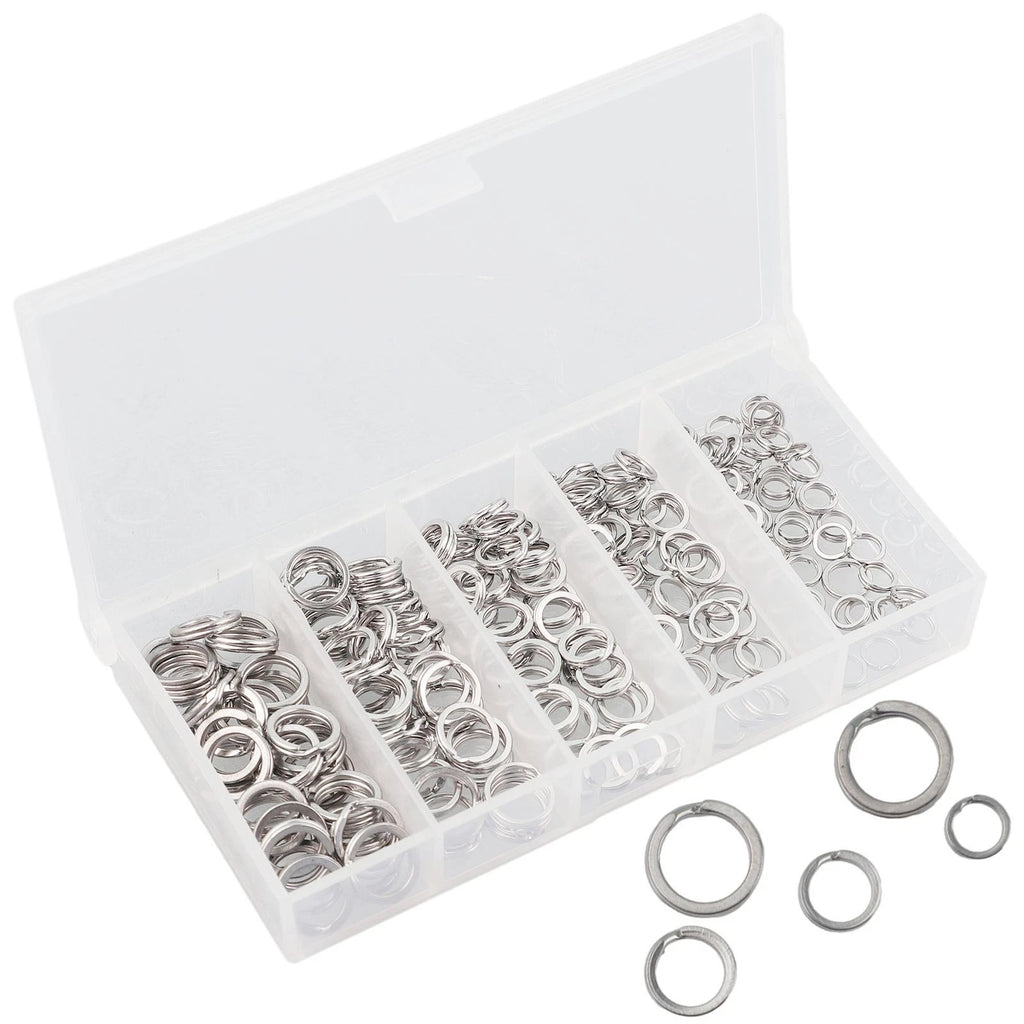 200pcs Stainless Steel Fishing Split Rings Double Loop Connectors
