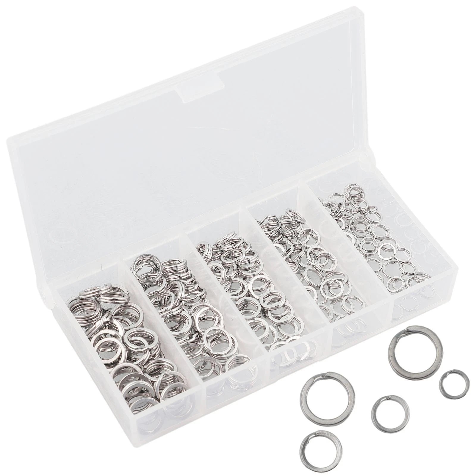 200pcs Stainless Steel Fishing Split Rings Double Loop Connectors