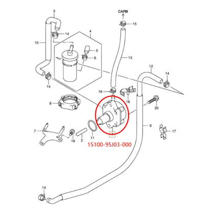 Fuel Pump for Suzuki DF25 25 HP Motor (15100-95J03)