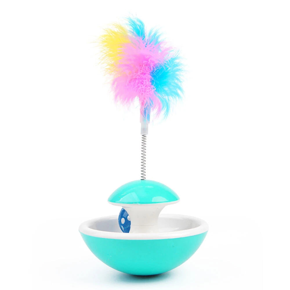 Tumbler Cat Toy with Feather and Bell - 1Pc