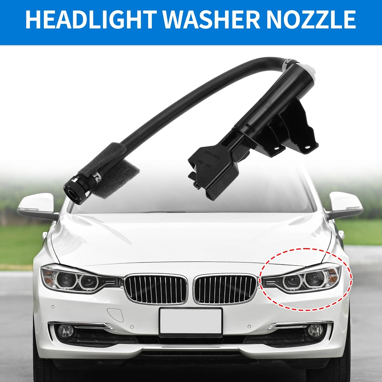 Front Driver Side Headlight Washer Nozzle for Toyota Sequoia (2008–2019) No. 852080C020