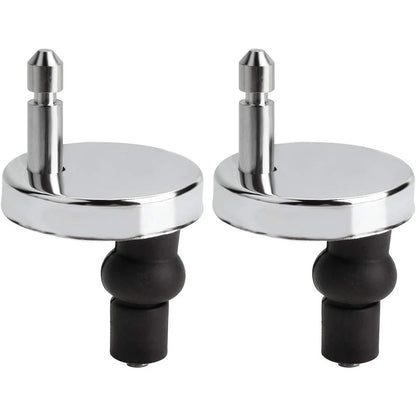 2X Heavy Duty Toilet Seat Hinges Black & Silver Quick Release