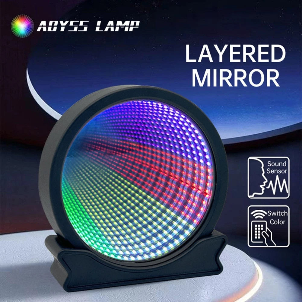 Magnetic LED Infinity Mirror Light with Sound Sensor for Various Rooms