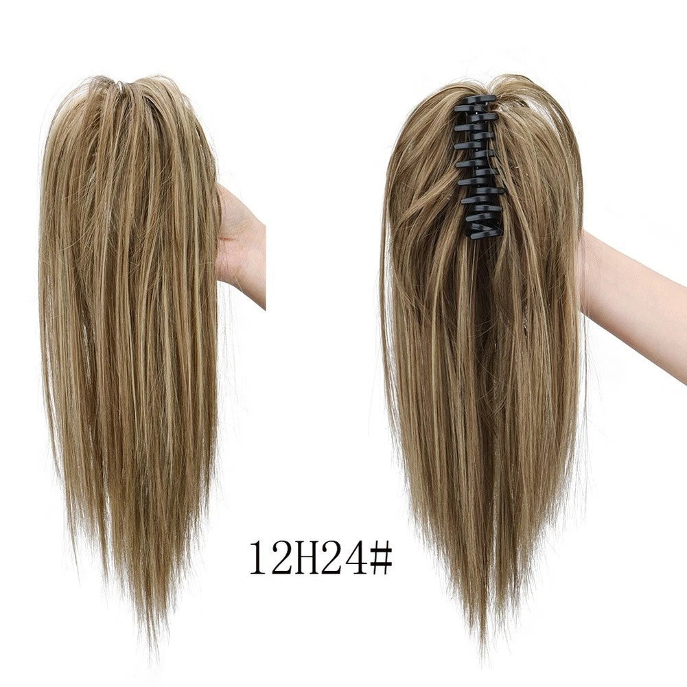 Synthetic Hair Ponytail Extensions Half Up 35cm High Temp Wire