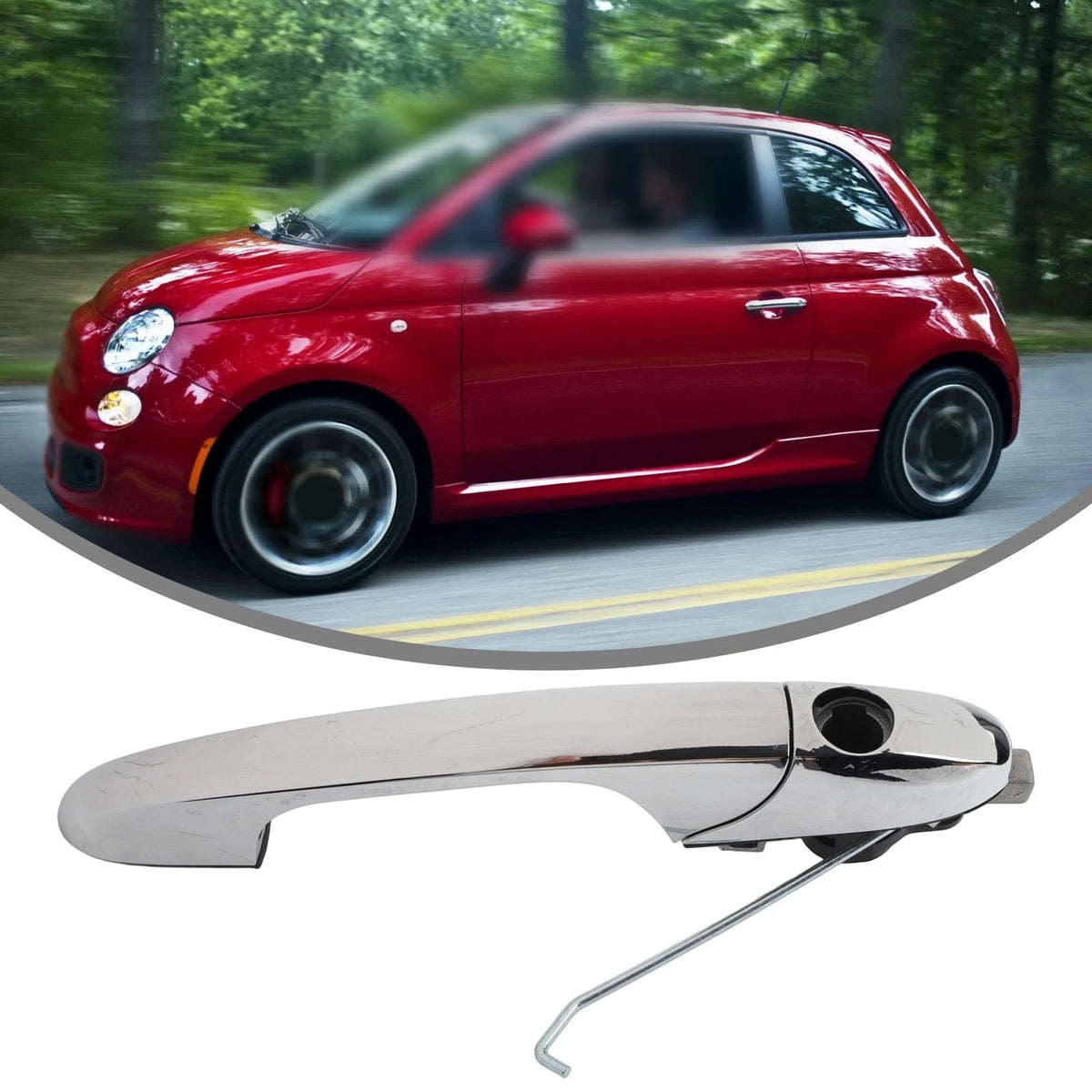 Chrome Replacement Door Handle for Fiat 500 Abarth