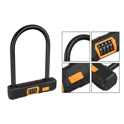Alloy Steel U-Lock for Bike E-Bike Motorcycle with 1 cm Diameter Cable