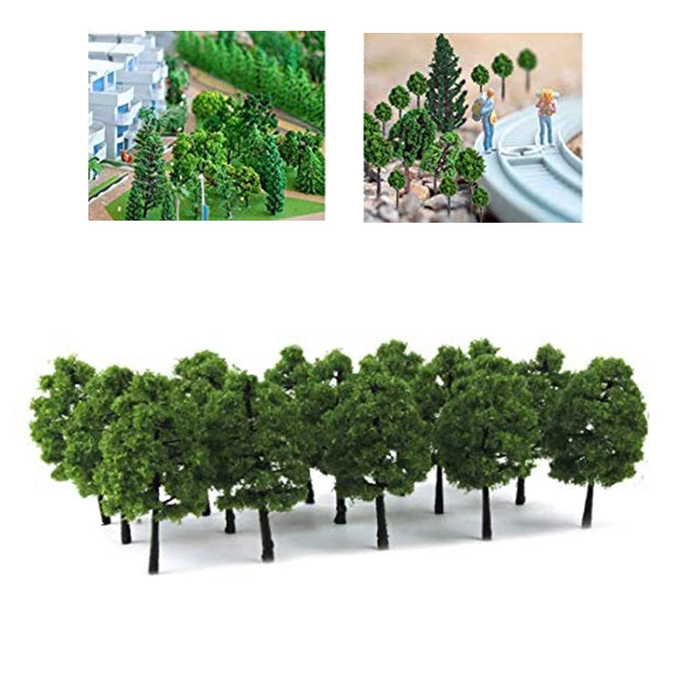 50pcs HO Scale Plastic Trees for DIY Landscape Projects