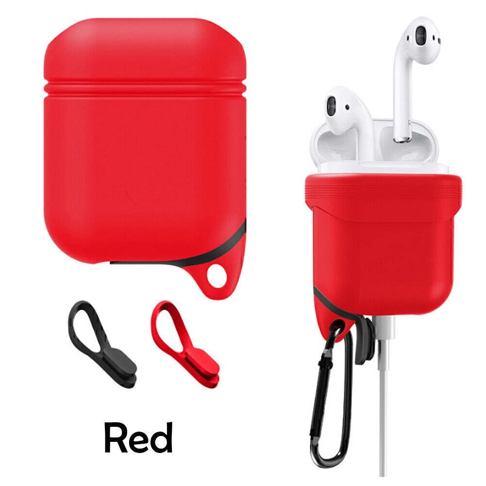 For Apple AirPods Silicone Case Shockproof Protective Cover /Keychain /Dust Plug