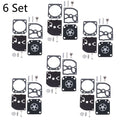 Set of 6 Carburetor Gasket Kit for ZAMA RB-129 C1M-W26A C1M-W26B C1M-W26C