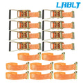 8 Pack E-Track Ratchet Straps 2"×15' 4400LB Heavy Duty Tie Down