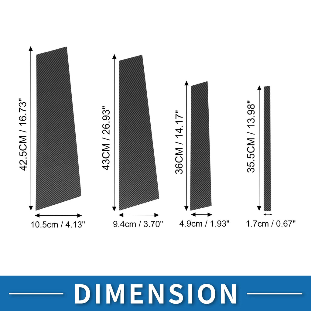 8 Pcs Door Pillar Window Trim Replacement for Toyota Highlander (2014–2019)