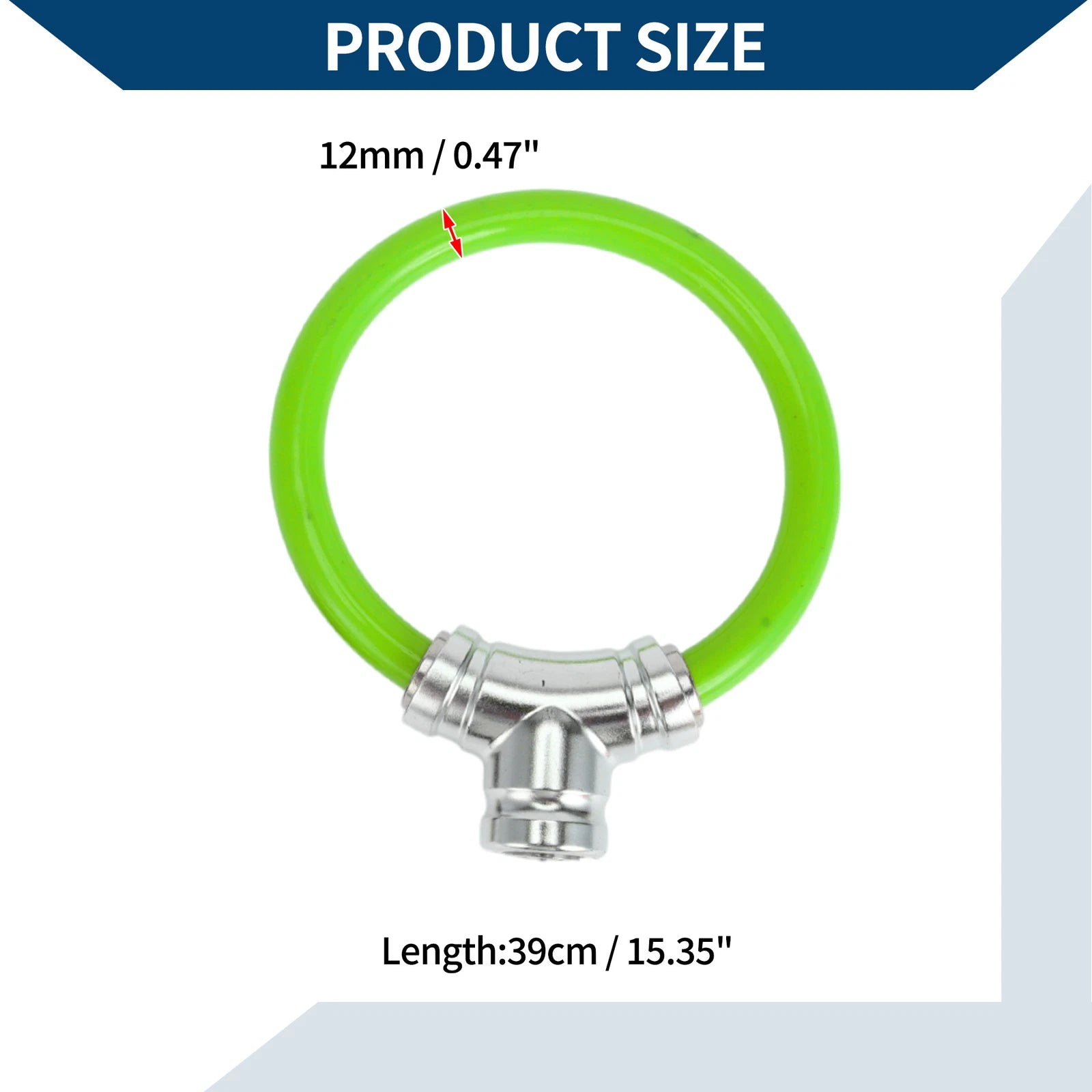 1 Pc Portable Anti-Theft Bicycle Lock Cable Ring Green