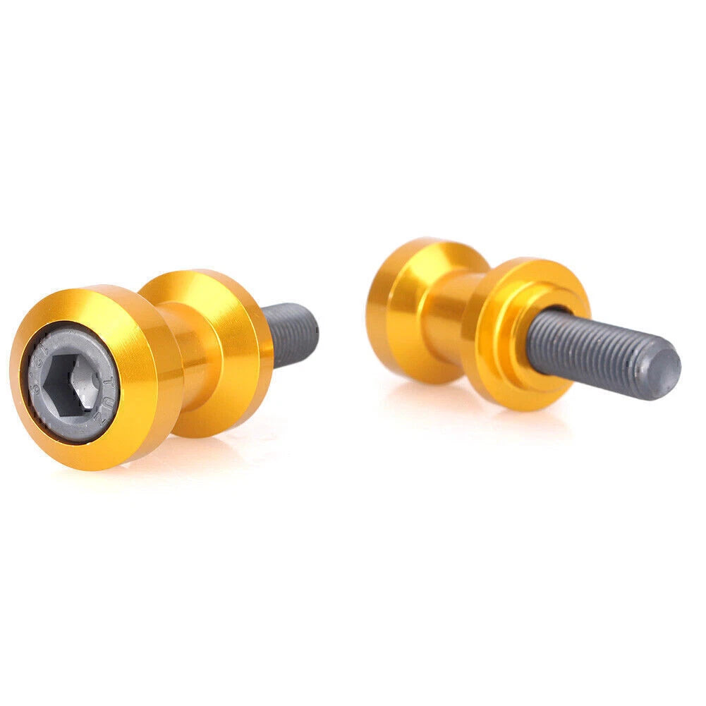 1 Pair 10mm Gold Motorcycle Swingarm Spools Sliders for Kawasaki Yamaha