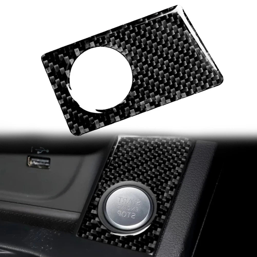 Carbon Fiber Black Ignition Switch Button Cover Trim for Audi A4 S4 A5 (2009–2016)