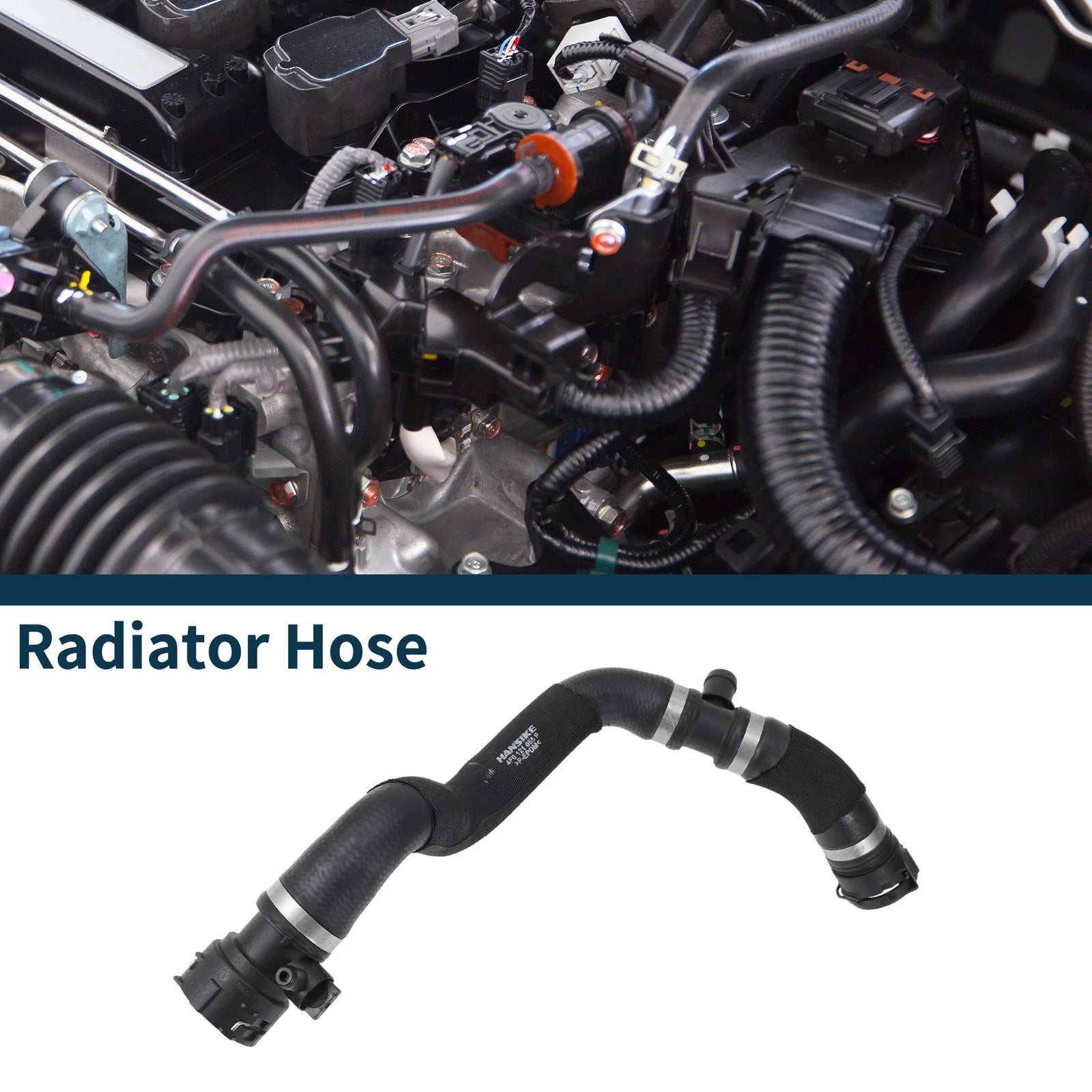 Radiator Hose for Audi A6L 2004–2011 Rubber Black Replacement 1 Piece