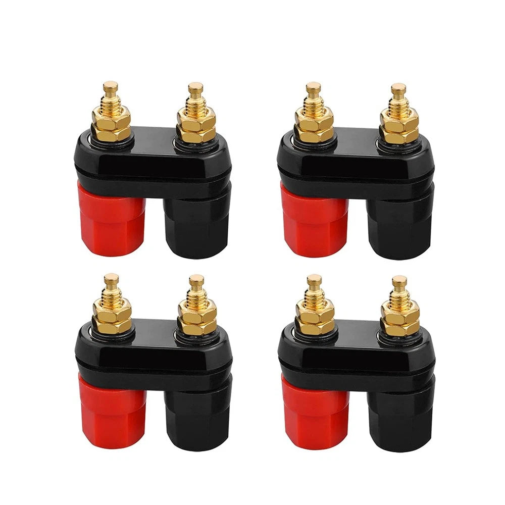 10 Pcs Speaker Amplifier Terminal Binding Post Dual 2-way Plug Connector Kit