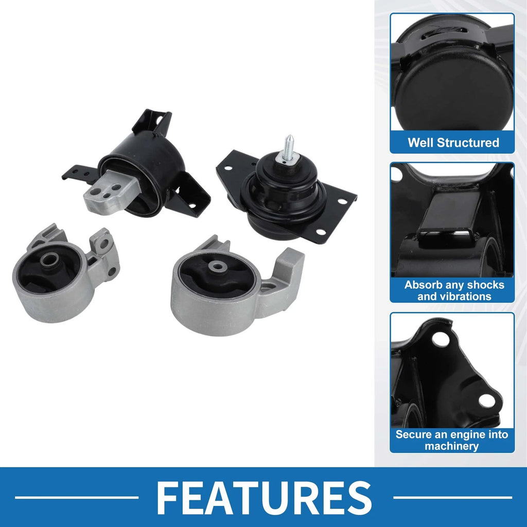 Engine Motor Trans Mount Set Replacement for Hyundai Accent (2006–2010)