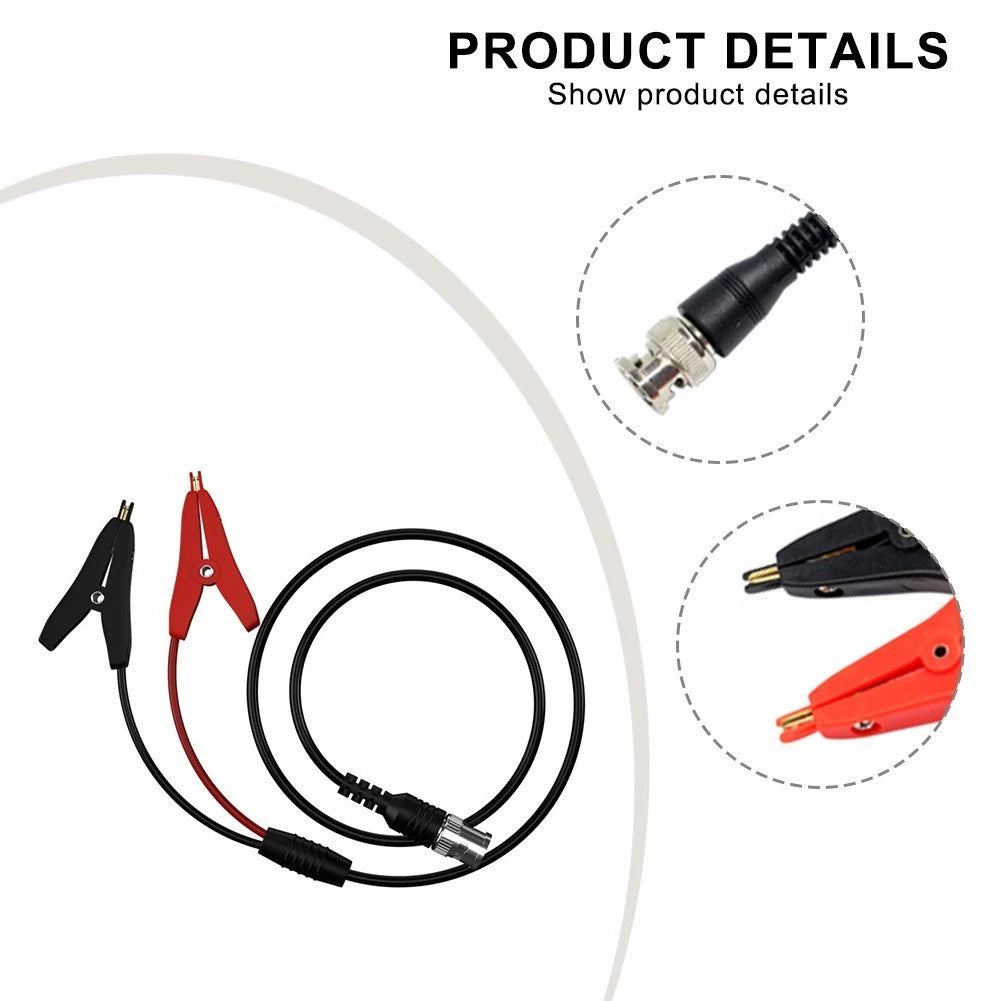 Test Cable with BNC Male and Dual Kelvin Clips for Oscilloscope Use