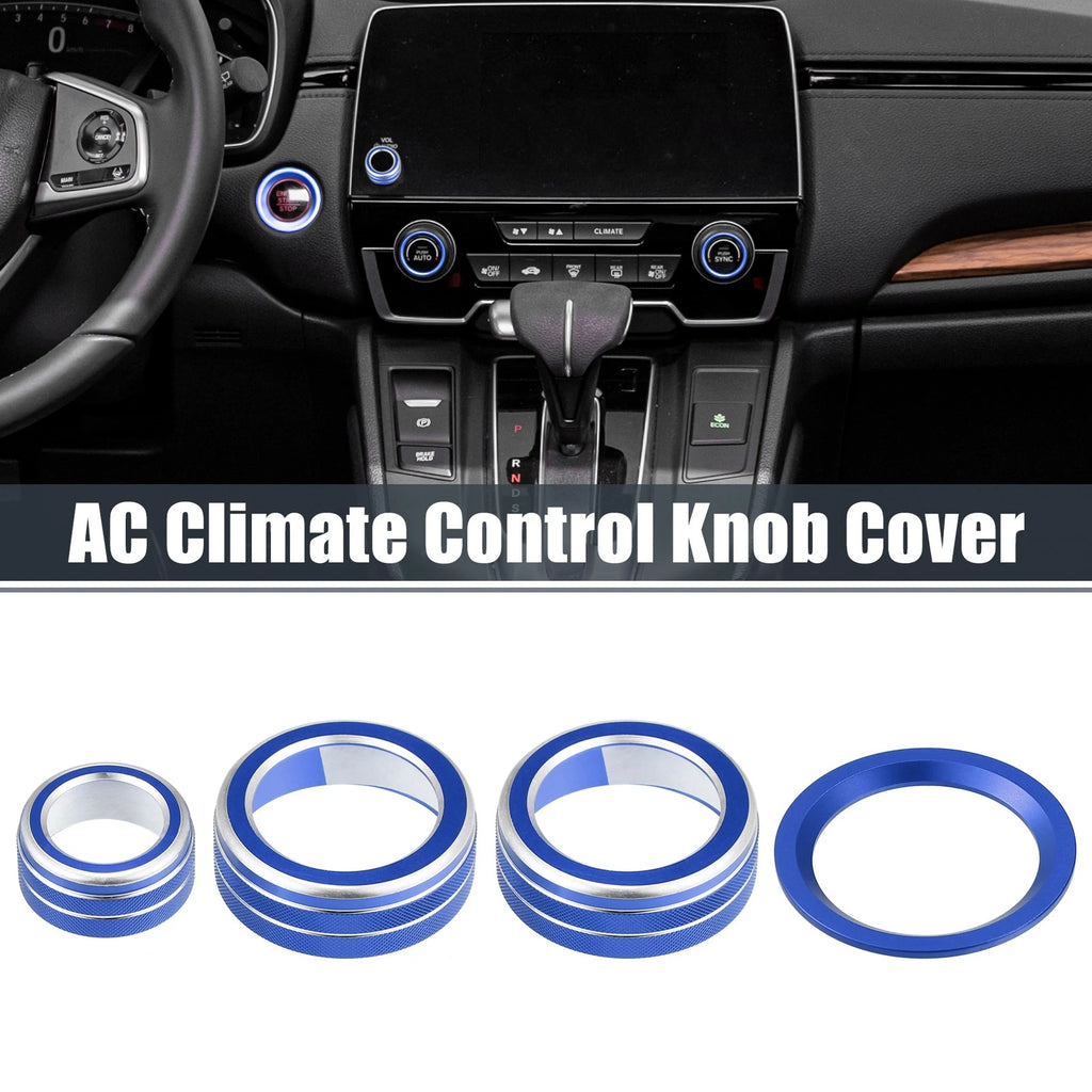 AC Knob Covers Set 4PCS Volume Start Stop Ring for Honda CRV (2017–2021)