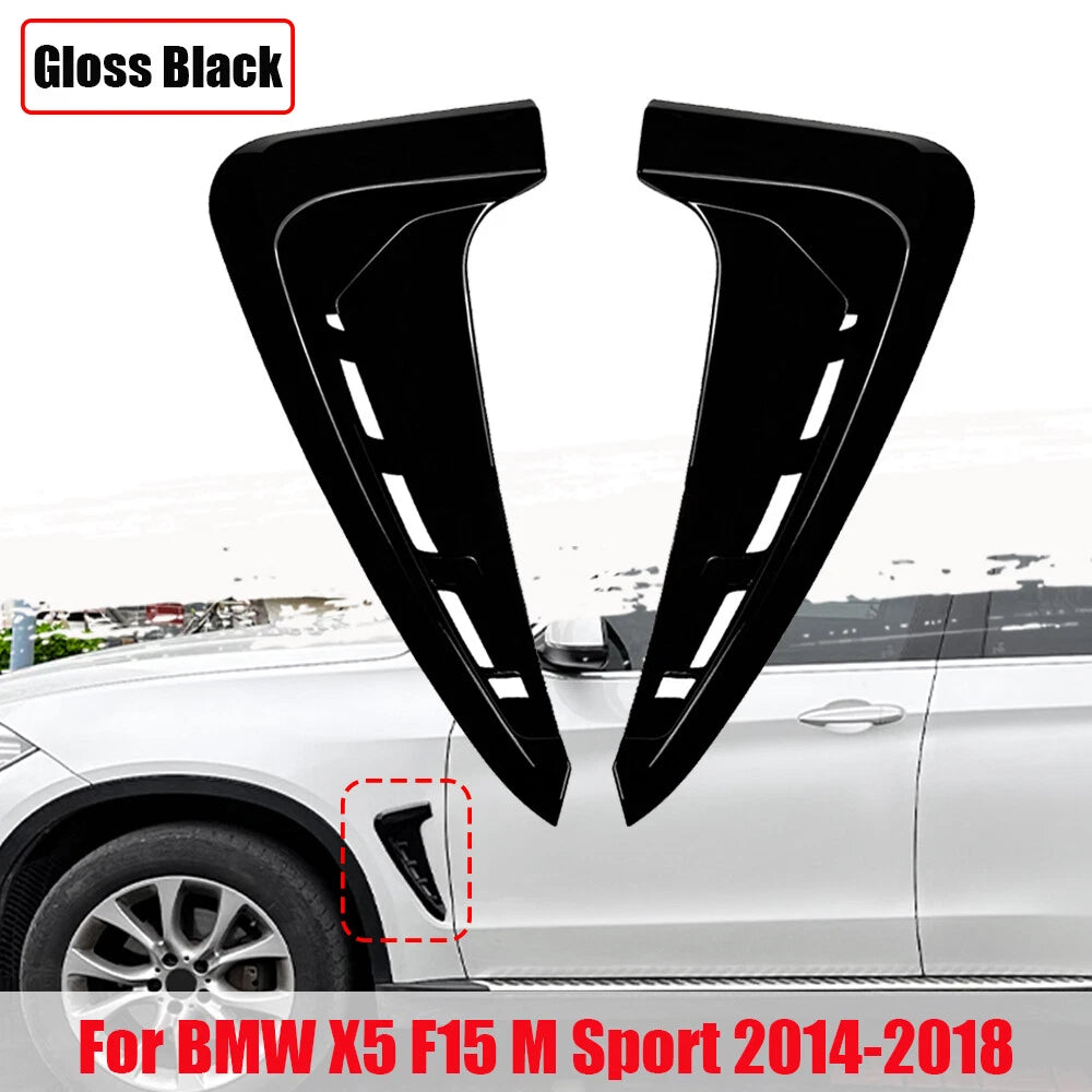Gloss Black Side Wing Air Flow Fender Intake Vent Cover for BMW X5 (2014–2018)