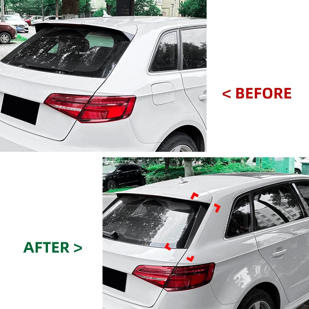 Rear Window Side Spoilers for Audi A3 8V Sportback S-Line (2014–2020) Gloss Black
